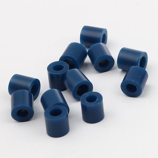 アクリルポニーバブルガム ビーズ 円筒形 紺碧 約 5mm x 5mm、 穴：約 2.9mm、 2000 個 の画像