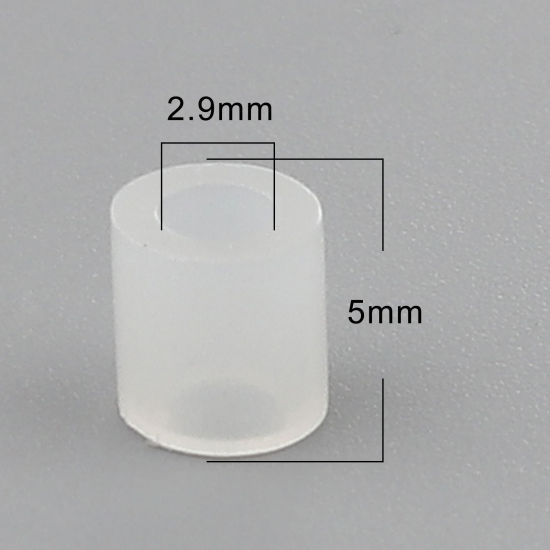 Image de Perles en Acrylique Poney Bubblegum Colonne Blanc Brille dans le Noir Lumineux 5mm x 5mm, Trou: env. 2.6mm, 2000 Pcs