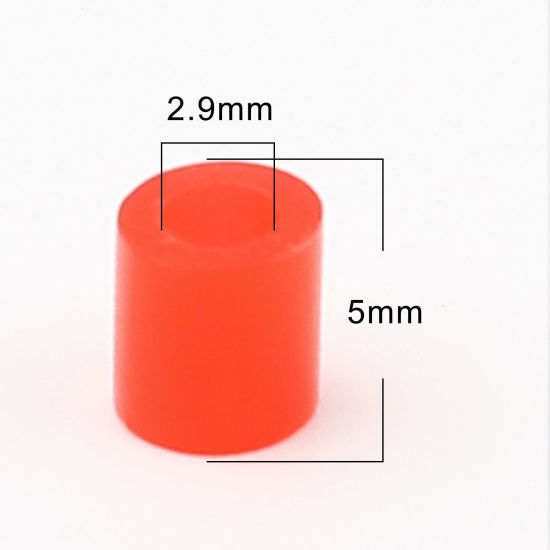 Image de Perles en Acrylique Poney Bubblegum Colonne Rouge Brille dans le Noir Lumineux 5mm x 5mm, Trou: env. 2.6mm, 2000 Pcs