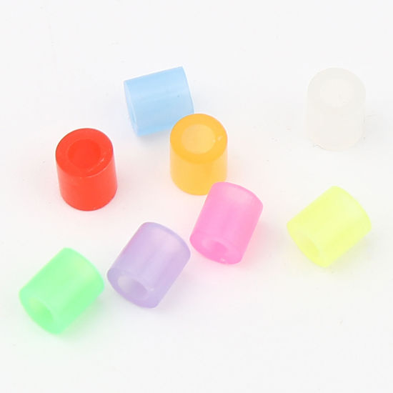 Image de Perles en Acrylique Poney Bubblegum Colonne Rouge Brille dans le Noir Lumineux 5mm x 5mm, Trou: env. 2.6mm, 2000 Pcs
