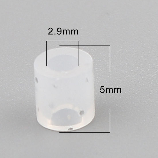 Image de Perles en Acrylique Poney Bubblegum Colonne Blanc Brillant Paillettes 5mm x 5mm, Trou: env. 2.8mm, 2000 Pcs