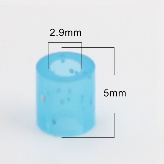 Image de Perles en Acrylique Poney Bubblegum Colonne Bleu Brillant Paillettes 5mm x 5mm, Trou: env. 2.8mm, 2000 Pcs