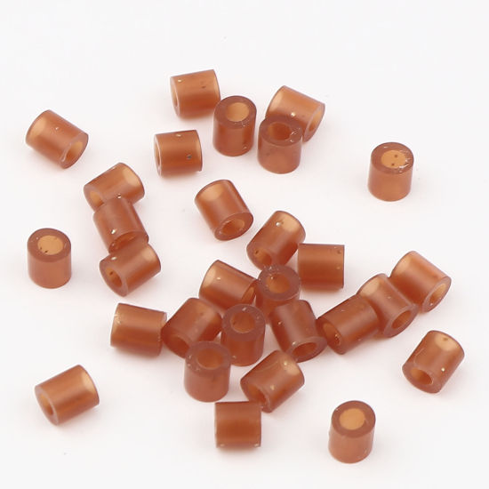 Image de Perles en Acrylique Poney Bubblegum Colonne Café Brillant Paillettes 5mm x 5mm, Trou: env. 2.8mm, 2000 Pcs