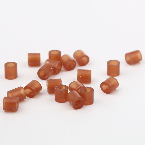 Image de Perles en Acrylique Poney Bubblegum Colonne Café Brillant Paillettes 5mm x 5mm, Trou: env. 2.8mm, 2000 Pcs