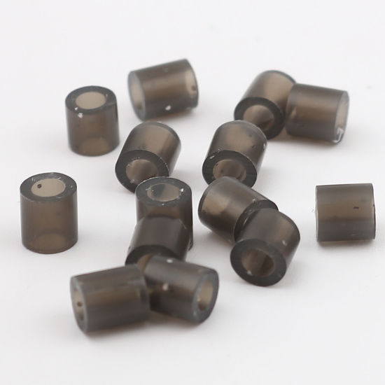 Image de Perles en Acrylique Poney Bubblegum Colonne Noir Brillant Paillettes 5mm x 5mm, Trou: env. 2.8mm, 2000 Pcs