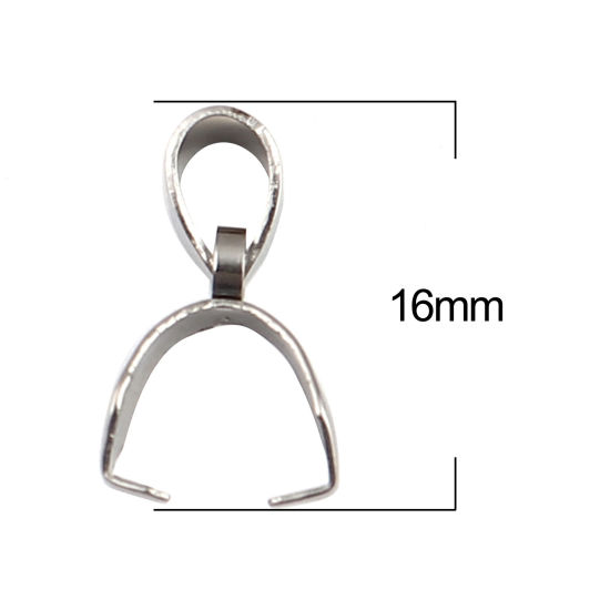 ステンレス鋼 バチカン シルバートーン 16mm x 4mm、 10 個 の画像