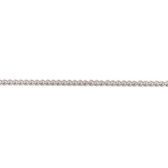 Image de Colliers En Gros Argent Mat en 304 Acier Inoxydable, Chaîne Maille Cheval, Unisexe Minimaliste Cadeau Bijoux pour Détaillants 60cm long, Taille de la Chaîne: 2.2mm, 1 Pièce