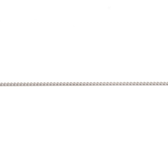 Image de Colliers En Gros Argent Mat en 304 Acier Inoxydable, Chaîne Maille Cheval, Unisexe Minimaliste Cadeau Bijoux pour Détaillants 45cm long, Taille de la Chaîne: 1.5mm, 1 Pièce