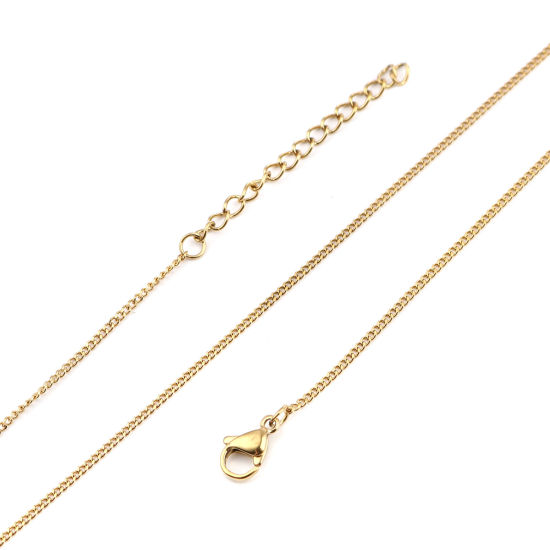 Image de Colliers En Gros Doré en 304 Acier Inoxydable, Chaîne Maille Cheval, Unisexe Placage sous Vide Minimaliste Cadeau Bijoux pour Détaillants 45cm long, Taille de la Chaîne: 1.5mm, 1 Pièce