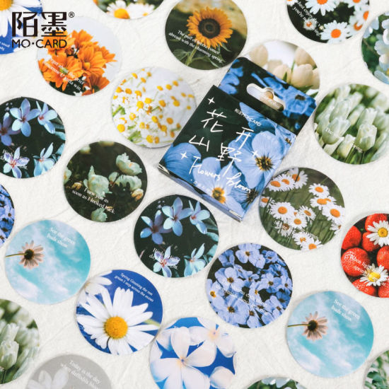 Image de DIY Papier Autocollant Décoration en Papier Fleurs Multicolore 1 Boîte (Env. 46 Pcs/Boîte)