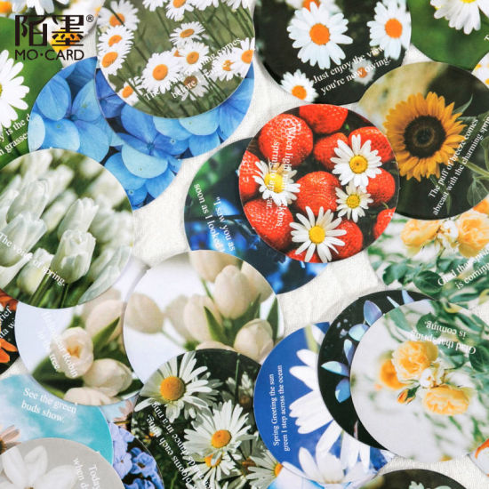 Image de DIY Papier Autocollant Décoration en Papier Fleurs Multicolore 1 Boîte (Env. 46 Pcs/Boîte)
