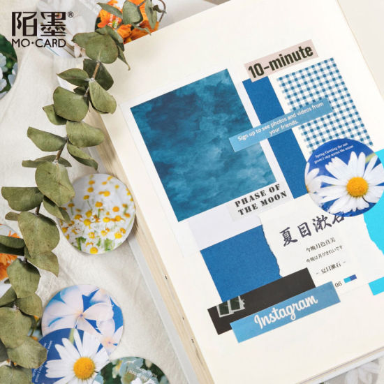 Image de DIY Papier Autocollant Décoration en Papier Fleurs Multicolore 1 Boîte (Env. 46 Pcs/Boîte)