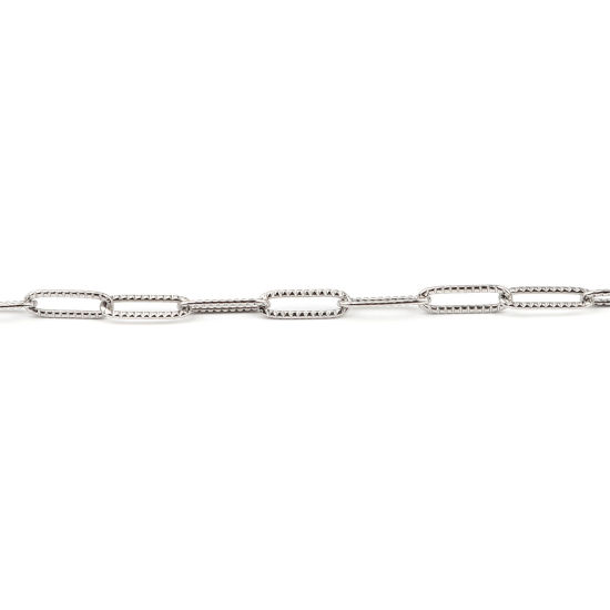 Image de Bracelets En Gros Argent Mat en 304 Acier Inoxydable, Chaîne de Trombone Unisexe Élégant Minimaliste Cadeau Fournitures de Bijoux 19cm long, Taille de la Chaîne: 4mm, 1 Pièce