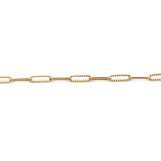 Image de Bracelets En Gros Doré en 304 Acier Inoxydable, Chaîne de Trombone Placage sous Vide, Unisexe Élégant Minimaliste Cadeau Fournitures de Bijoux 19cm long, Taille de la Chaîne: 4mm, 1 Pièce