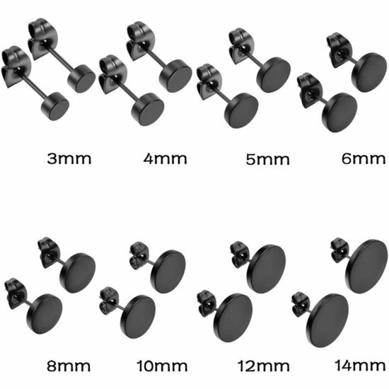 ステンレス鋼 ピアスイヤリング ローズゴールド 円形 6mm 直径、 1 ペア の画像