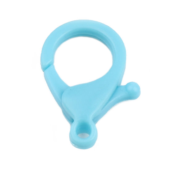 ABS アクセサリーパーツ・金具 カニカン 青 25mm x 17mm、 30 個 の画像