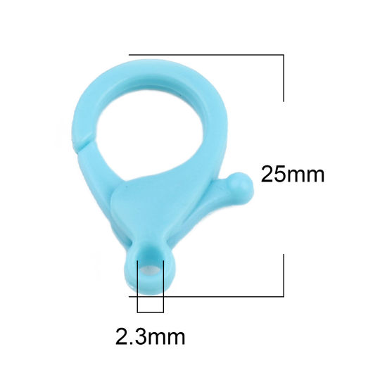 ABS アクセサリーパーツ・金具 カニカン 青 25mm x 17mm、 30 個 の画像