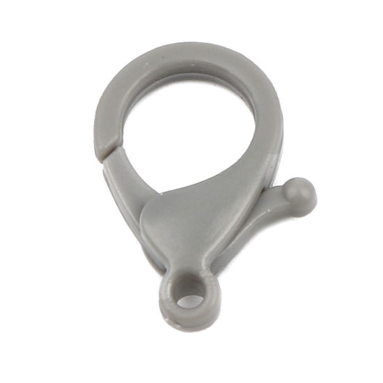 ABS アクセサリーパーツ・金具 カニカン グレー 25mm x 17mm、 30 個 の画像