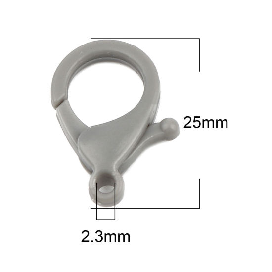 ABS アクセサリーパーツ・金具 カニカン グレー 25mm x 17mm、 30 個 の画像