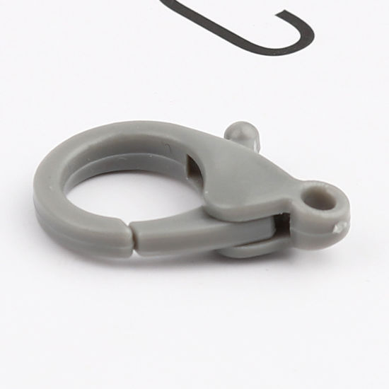 ABS アクセサリーパーツ・金具 カニカン グレー 25mm x 17mm、 30 個 の画像