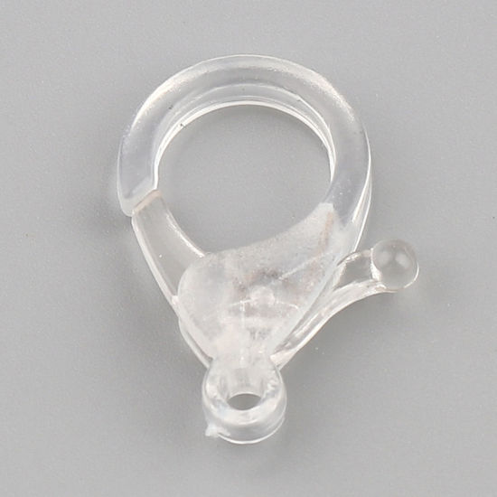 ABS アクセサリーパーツ・金具 カニカン クリア色 25mm x 17mm、 30 個 の画像