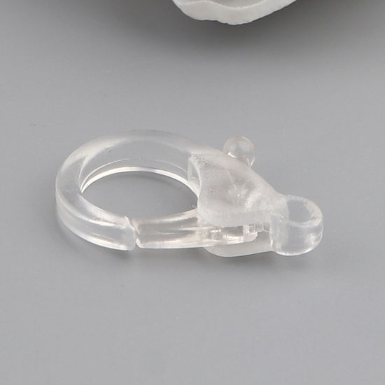 ABS アクセサリーパーツ・金具 カニカン クリア色 25mm x 17mm、 30 個 の画像