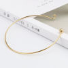 Picture of Stainless Steel Bangles Bracelets Circle Ring Gold Plated Adjustable 21cm(8 2/8") long, 1 Piece