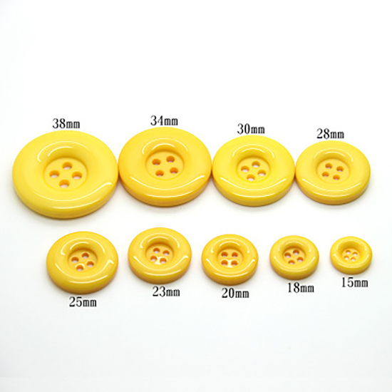 Image de Bouton de Couture en Résine 4 Trous Rond Bleu Marine 25mm Dia, 50 Pcs