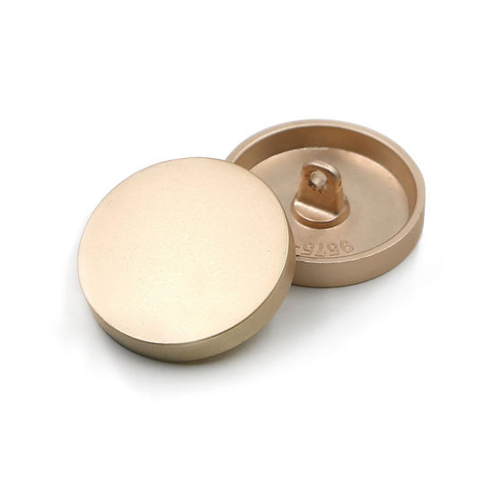 Image de Bouton de Haute Couture en Alliage de Zinc Rond Doré Mat 20mm Dia, 10 Pcs