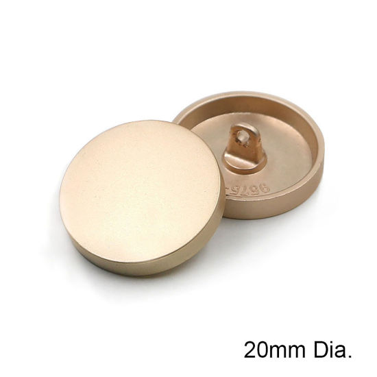 Image de Bouton de Haute Couture en Alliage de Zinc Rond Doré Mat 20mm Dia, 10 Pcs