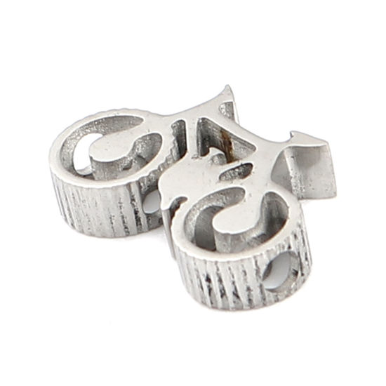 Image de Perles en 304 Acier Inoxydable Vélo Argent Mat 15mm x 10mm, Trou: env. 2mm, 3 Pcs