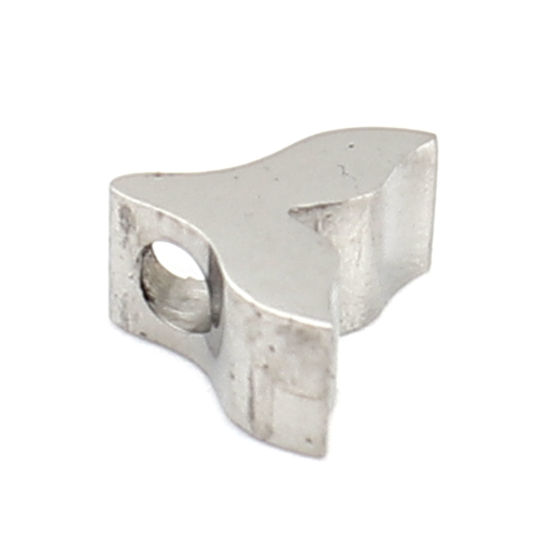 Image de Perles en 304 Acier Inoxydable Queue de Poisson Argent Mat 8mm x 6mm, Trou: env. 1.9mm, 3 Pcs