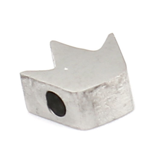 Image de Perles en 304 Acier Inoxydable Couronne Argent Mat 8mm x 8mm, Trou: env. 1.9mm, 3 Pcs