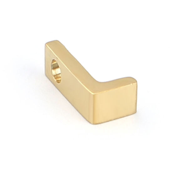 Image de Perles en 304 Acier Inoxydable Lettre Doré Message " L" 8mm x 4mm, Trou: env. 1.6mm, 2 Pcs
