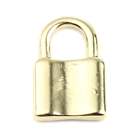 Picture of Zinc Based Alloy Charms Lock Gold Plated 19mm x 12mm, 10 PCs