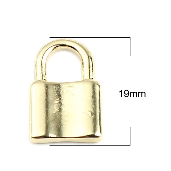 Picture of Zinc Based Alloy Charms Lock Gold Plated 19mm x 12mm, 10 PCs