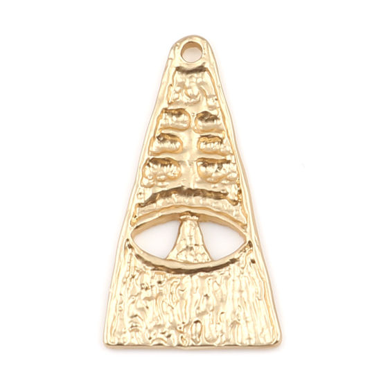 Bild von Zinklegierung Anhänger Dreieck Matt Gold 30mm x 16mm, 5 Stück