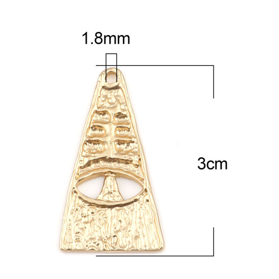 Bild von Zinklegierung Anhänger Dreieck Matt Gold 30mm x 16mm, 5 Stück