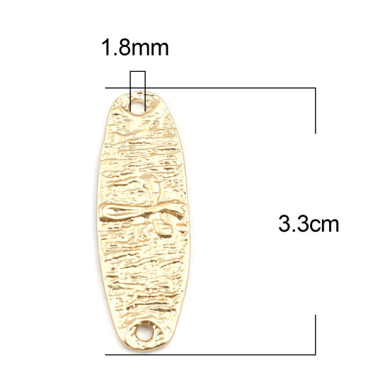 Image de Connecteurs Religieux Maya en Alliage de Zinc Ovale Or Mat Croix 33mm x 11mm, 5 Pcs