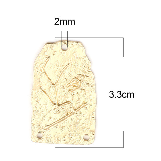 Image de Connecteurs Maya en Alliage de Zinc Géométrique Or Mat Personnes 33mm x 20mm, 5 Pcs