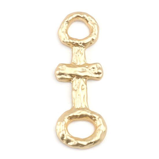 Image de Connecteurs Religieux Maya en Alliage de Zinc Annulaire Or Mat Croix 30mm x 11mm, 5 Pcs