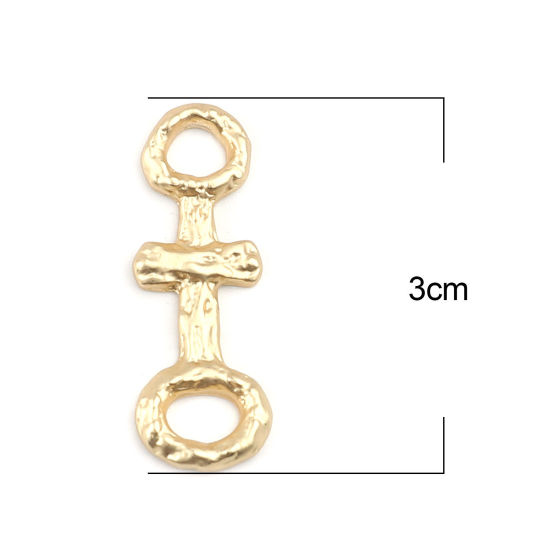 Image de Connecteurs Religieux Maya en Alliage de Zinc Annulaire Or Mat Croix 30mm x 11mm, 5 Pcs