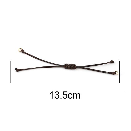Image de Bracelets Semi-finis pour la Fabrication de Bijoux Faits à la Main Accessoires Tressé en Polyester Doré Brun Réglable 13.5cm long, 5 Pièces