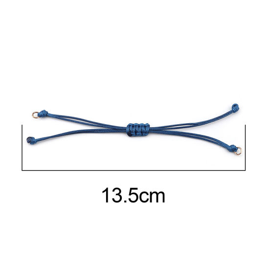 Image de Bracelets Semi-finis pour la Fabrication de Bijoux Faits à la Main Accessoires Tressé en Polyester Or Rose Bleu Foncé Réglable 13.5cm long, 5 Pièces