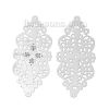 Picture of 304 Stainless Steel Filigree Stamping Connectors Findings Bowknot Silver Tone Pattern Carved Hollow 51mm(2") x 24mm(1"), 20 PCs