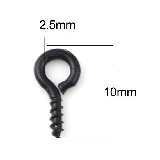 Picture of Iron Based Alloy Screw Eyes Bails Top Drilled Findings At Random Mixed 10mm x 5mm, Needle Thickness: 1.5mm, 200 PCs