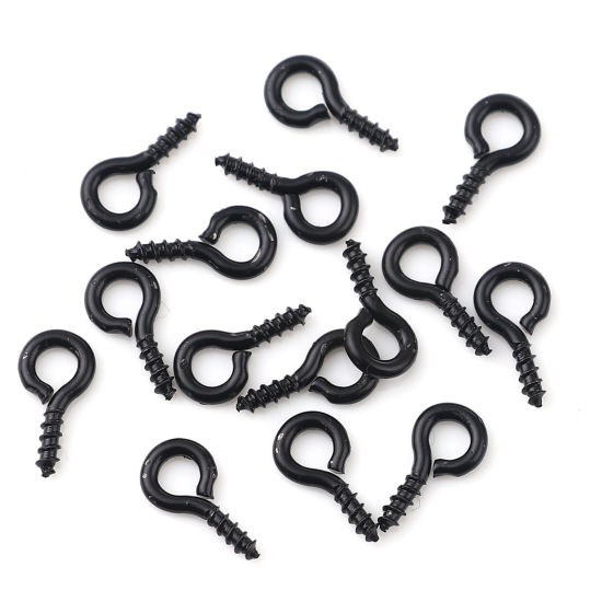 Picture of Iron Based Alloy Screw Eyes Bails Top Drilled Findings At Random Mixed 10mm x 5mm, Needle Thickness: 1.5mm, 200 PCs