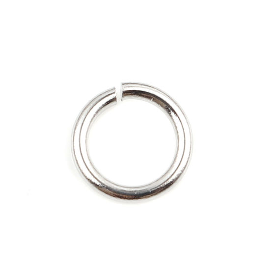 Image de 100 Pcs 7mm Dia, 1mm(taille 18) Anneaux de Jonction pour la Fabrication de Bijoux Ouvert en Acier Inoxydable Argent Mat Rond