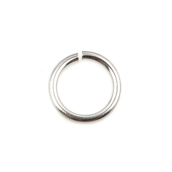 Image de 100 Pcs 6mm Dia, 0.8mm(taille 20) Anneaux de Jonction pour la Fabrication de Bijoux Ouvert en Acier Inoxydable Argent Mat Rond