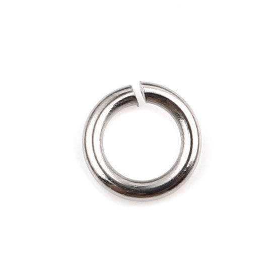 Image de 100 Pcs 5mm Dia, 0.9mm(taille 19) Anneaux de Jonction pour la Fabrication de Bijoux Ouvert en Acier Inoxydable Argent Mat Rond